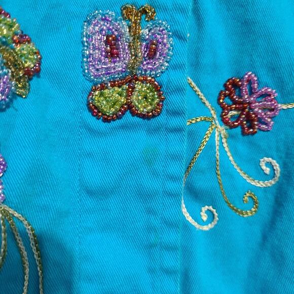 Vintage The Quacker Factory Blue Beaded Jacket - Picture 6 of 14